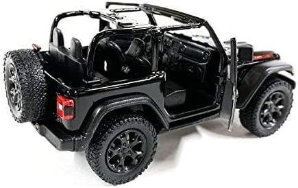 KiNSMART - Jeep Wrangler Rubicon Off Road 4x4 5 inch 1:34 Scale Die Cast Model Replica Toy Car (Black Opentop)