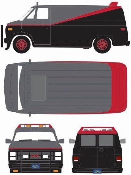 Greenlight 1:24 Hollywood - The A-Team - 1983 GMC Vandura,colors may vary