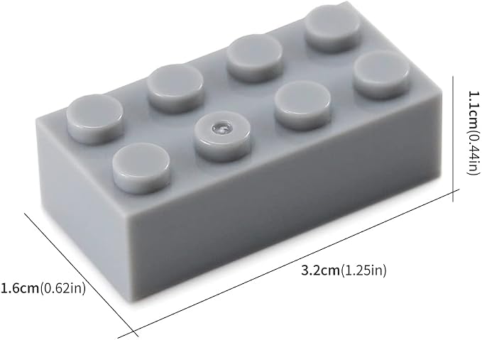 100pcs 2x4 Bricks Light Grey Gray Building Blocks Set Toy Accessories Combine with Major Brick Brands