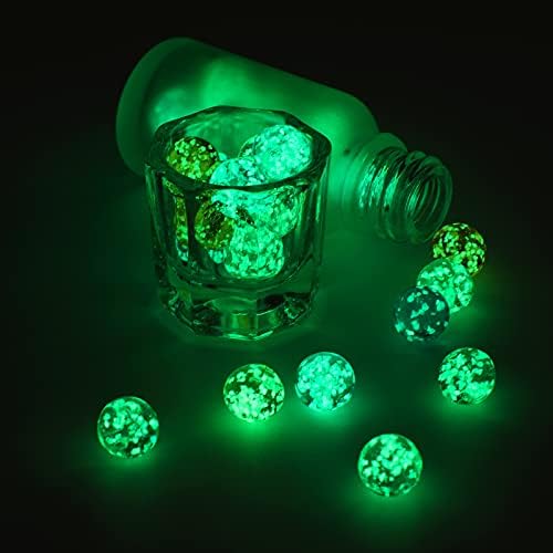 48 Pieces Marbles Glow in The Dark for Kids Mixed Colors Luminous Glass Marbles Runs for Kids Games DIY and Home Decoration(1 CM/ 0.4 Inch)