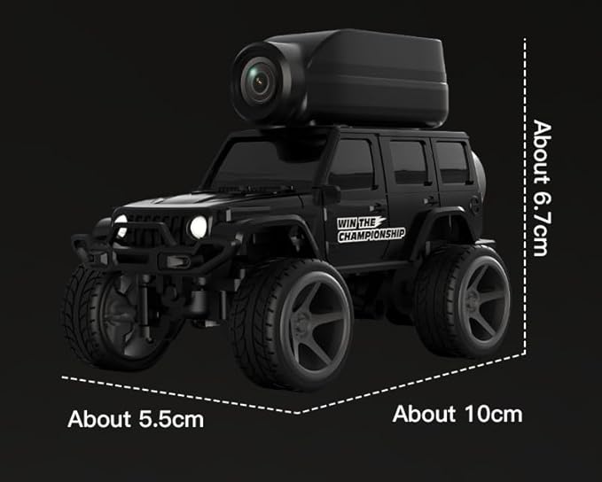 1:64 Mini FPV RC Car, Alloy Crafted Remote Control Truck with HD Camera & Real-Time Video Transmission, Dual Mode Control(App & Remote), Decorative LED Lights, Toy Gift for Adults & Kids