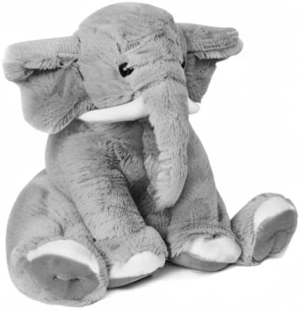 JellyMallow Elephant Weighted Stuffed Animals 5 lbs 16 inches Gray, Large Weighted Elephant Plushie Cuddly Pillow Gift for Kids & Adults