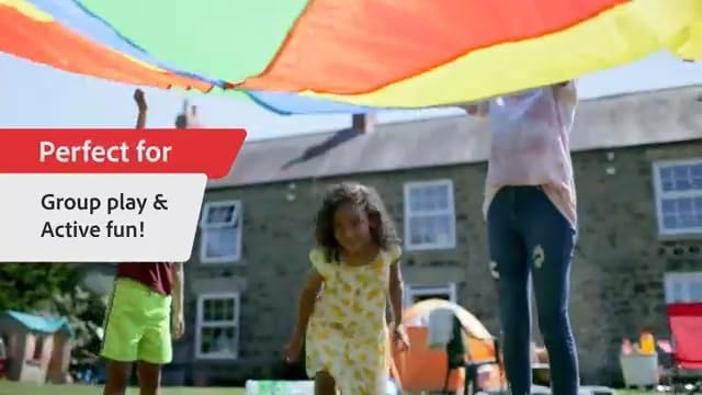 GSi Kids Play Parachute Rainbow Parachute Toy Tent Game for Children Gymnastics Cooperative Play and Outdoor Playground Activities (10 Feet)