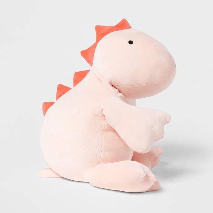 OSOCU® Microwavable Heating Pad Pink Stegosaurus Plush - 1.4 Lb Weighted Stuffed Animal Toy with Tourmaline Beads & Lavender - 16" Squished Long Dinosaur Pillow - Lumbar Back Cushion Lasting Warmth