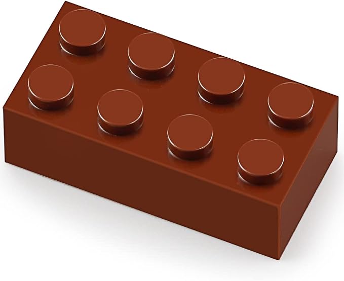 100pcs 2x4 Bricks Reddish Brown Pieces Reddish Brown Parts Building kit Creative Play Set Classic Blocks Toy Compatible with 3001 Major Brands