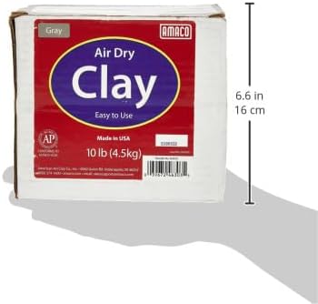 AMACO 4630-3C Air Dry Modeling Clay, 10-Pound, Gray (Pack of 2)