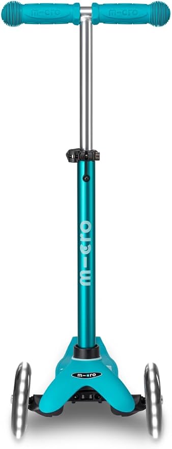 Micro Kickboard | Mini LED Kids Scooter for Ages 2-5 | Children up to 110 lbs | 3 Wheel Lean-to-Steer Design | Adjustable T Bar | Smooth Ride, Motion Activated PU LED Wheels | Swiss Design