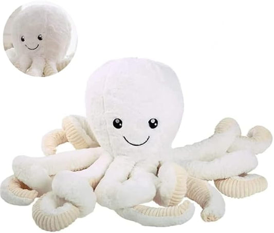 JOSON Cute Octopus Plush Toys, Soft Octopus Stuffed Animals, Girls and Boys Adult Birthday (16 Inch, White)