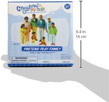 Creative Minds Marvel Education African American Family Toy Figure Set for Kids Ages 3+, Set of 8 Inclusive and Diverse Dollhouse Toy Figurines, Multicolor