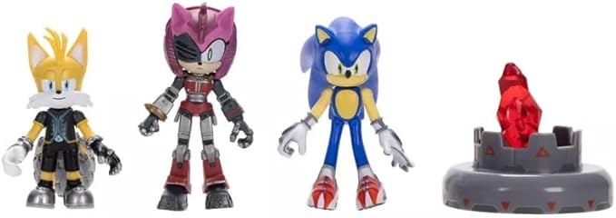 JAKKS Pacific Sonic Prime 2.5" Figure Multipack with Sonic, Tails Nine & The Prism Shard with Display Base!