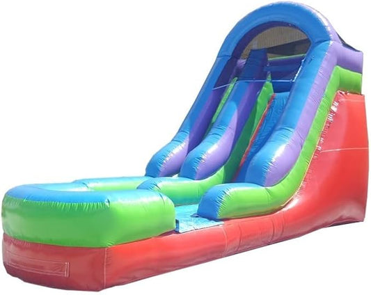 TentandTable Inflatable Water Slide for Kids and Adults, Commercial Grade Giant Blow Up Backyard Water Fun, Includes Electric Air Blower, 27' L x 9' W x 15' H, Rainbow