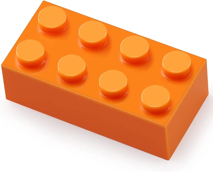 Classic 2x4 Bricks Orange 320 Pieces Parts Building Kits Creative Play Set Basic Blocks Toy Accessories Compatible with 3001 Major Brands (Orange)