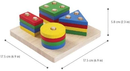PlanToys® Wooden Shape Sorter Toy for Toddlers | Montessori Educational Learning Toy for Color & Shape Recognition | Eco-Friendly Fine Motor Skills Toy for Preschool Math & STEM Development