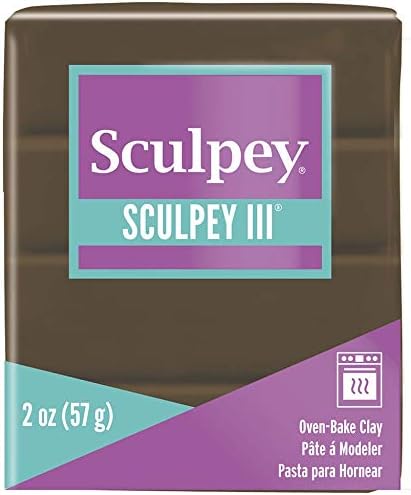 Sculpey III® Polymer Oven-Bake Clay, Suede Brown, Non Toxic, 2 oz. bar, Great for Modeling, Sculpting, Holiday, DIY, Mixed Media and School Projects.Perfect for Kids & Beginners!