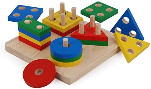 PlanToys® Wooden Shape Sorter Toy for Toddlers | Montessori Educational Learning Toy for Color & Shape Recognition | Eco-Friendly Fine Motor Skills Toy for Preschool Math & STEM Development