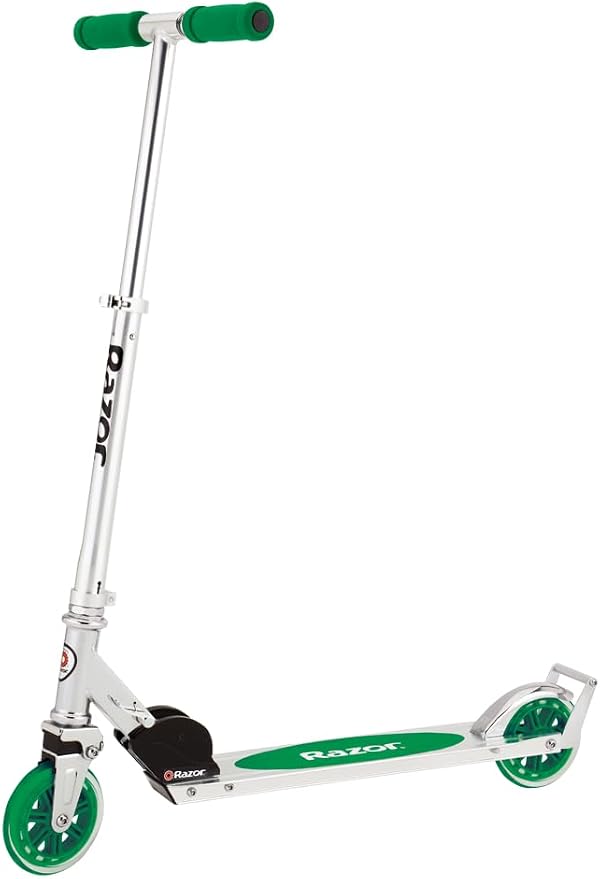 Razor A3 Kick Scooter for Kids Ages 5+ - Larger Wheels, Front Suspension, Wheelie Bar, Lightweight, Foldable, Aluminum Frame, and Adjustable Handlebars