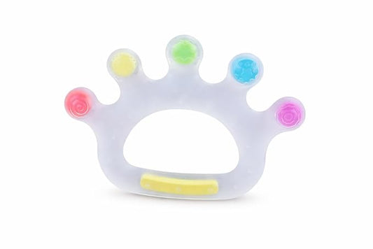 Candy Crown Cooling Teether for Babies 3-36 Months — 100% Food Grade Silicone Hand-Shaped Baby Teething Toy | 6 Textured Surfaces, Fridge-Cool Gum Relief | BPA-Free Sensory Teether