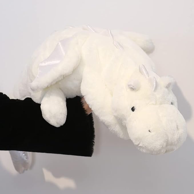 Weighted Dragon Stuffed Animal 35.4" 5Lbs, Medium White Weighted Plush Dragon Toy for Kids and Adults(2025 Weighted Version)