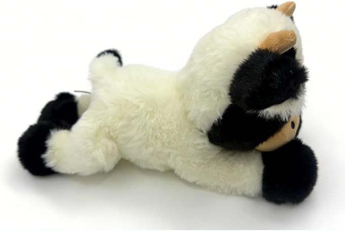 YUKOUQIAN Cute Cow Plush Stuffed Animal Doll Toy 10 inch for Girls Boys (pa Cow Black White)