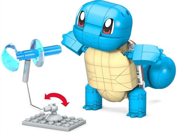 MEGA Pokémon Building Toys Set Build & Show Squirtle with 199 Pieces, Articulated and Poseable, 4 Inches Tall, for Kids