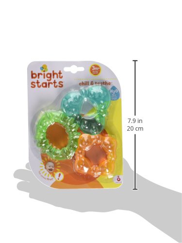 Bright Starts Chill & Teethe Water-Filled BPA-Free Baby Teething Toy, Ages 3 Months+, (Pack of 2)