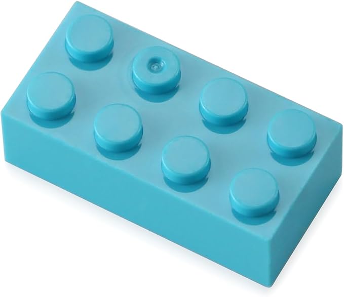 100pcs 2x4 Bricks Medium Azure Pieces Parts Classic Building kit Creative Play Set Basic Blocks Toy Accessories Compatible with 3001 Major Brands