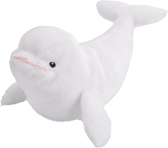 Wild Republic Ecokins Mini, Beluga Whale, Stuffed Animal, 8 inches, Gift for Kids, Plush Toy, Made from Spun Recycled Water Bottles, Eco Friendly, Child’s Room Decor