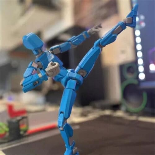 Dumwick Titan13 Action Figure, Lucky Robot 13 Action Figure,3D Printed Multi-Jointed Movable Action Figures,Dummy Robot 13 Figure Creative Gifts for Kids Adults (Blue)