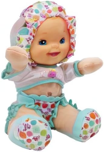 Goldberger Baby's First 12" Smartie Pants Doll with Raspberry White T-Shirt - Includes "Baby Talk" Sound Module with Surprise Raspberry Ending