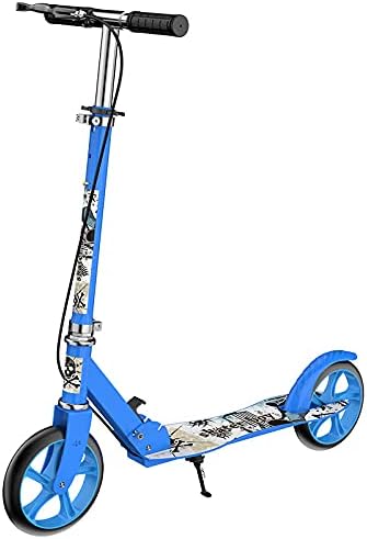 Kick Scooter for Adults Teens Kid Foldable Lightweight Sport Scooters with Hand Brake Adjustable Height Folding, Large Wheels Durable Load 300 LBS