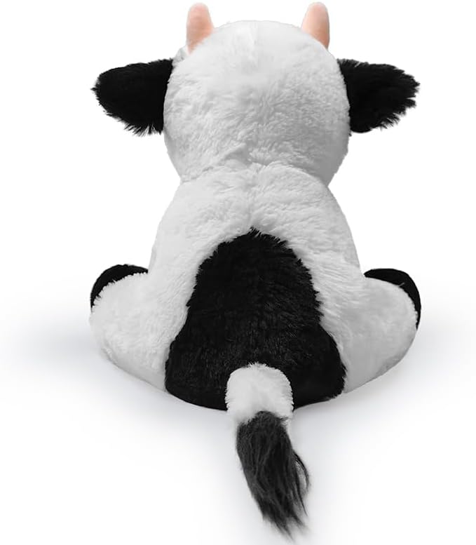 Plush Cow Sitting Toys Stuffed Animal, Realistic Cow Stuffed Animal Toy Characters Stuffed Filled in Limbs 8.5 Inch Soft Huggable Gifts for Kids with Stuffed Animals Birthday Gift for Girls Boys