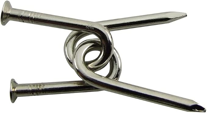 MilesMagic Close Up Classical Nail Puzzle Gimmick Magician's Nail Jail Hook Puzzle Magic Trick, Silver