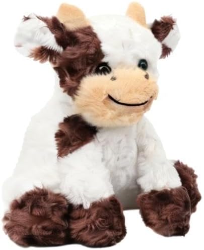 Hopearl Adorable Plush Cow Toy Floppy Dairy Cattle Soft Stuffed Animal Cute Birthday Holiday Gift for Boys Girls Kids Toddlers, Brown, 9''