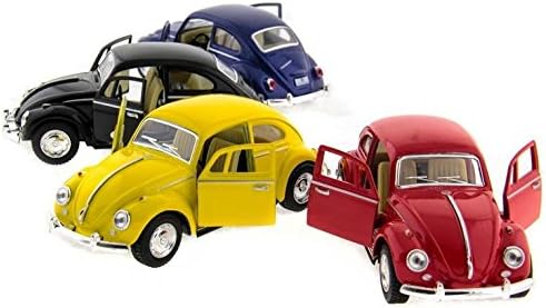KiNSMART - 1967 Volkswagen Classic Beetle 5 Inch 1:32 Scale Die Cast Metal Model Toy (4Set)
