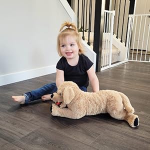 LotFancy Dog Stuffed Animals, 26'' Cuddly Golden Retriever Stuffed Animals, Dog Plush Toy, Large Stuffed Dogs for Birthday, Beige