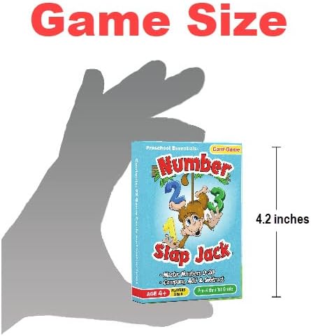 Number Slap Jack a Math Card Game for Kids Ages 4 and Up | The Easy Way to Learn Numbers 0-20 | 4 Fun Ways to Play | Featuring Ten Frames and Operator Cards <>,+,-,= | PreK - 1st Grade