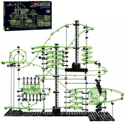 867pcs Level 3–8 Marble Roller Coaster Kit, 820+ PCS Glow-in-The-Dark Marble Run with Steel Balls – Luminous Rail Maze Building Toys, STEM Construction Set for Ages 14+ & Adults
