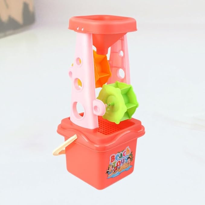 Toyvian Plastic Beach Toys Set, 3pcs Lightweight ABS Sand Bucket, Shovel and Sand Timer Sandbox Toys for Outdoor Play Summer Travel Essentials for Boys Girls