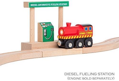 ORBRIUM Wooden Train Tracks Accessories Set Water Tower, Coal Hopper, Diesel Fuel Station Combo Pack for Wooden Railway Compatible with Thomas, Brio, IKEA, Melissa and Doug STEM Toys