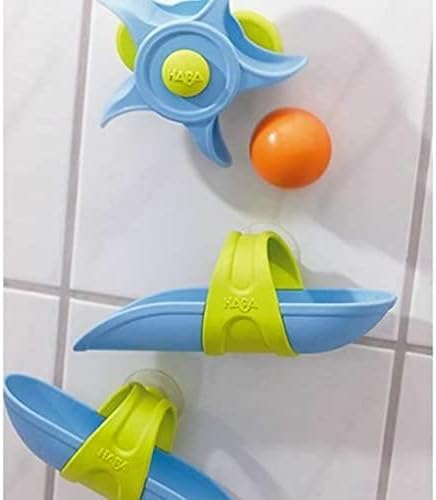 HABA Bathtub Ball Track - 6 Piece Play Set - Fosters Experimentation & Creativity for Ages 3 and Up