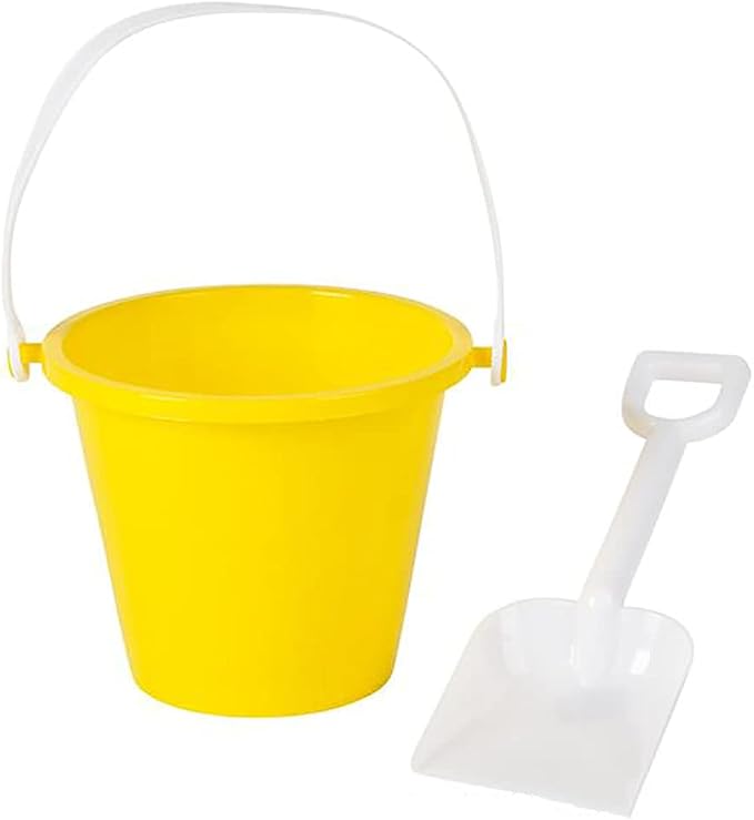 The Dreidel Company Beach Day Playsets (Pack of 6) 5.5" Sand Bucket Play Set Box Includes, 1 Pail, 1 Shovel Toy for Boys and Girls Birthday Party Favor