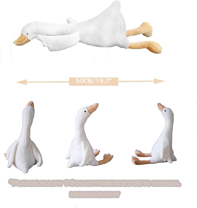 19.7" Goose Stuffed Animal Plush Toy,White Swan Stuffed Animal Toy Gifts for Kids