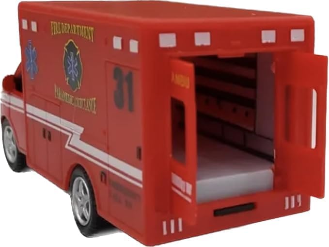 KiNSMART Rescue Team Ambulance 5" Die Cast Metal w/Pullback Action (2SET)
