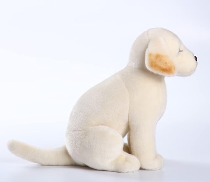 CU-MATE 10" Labrador Retriever Stuffed Dog Animal Simulation-Realistic & Lifelike Soft Handmade Sittin Dog Plush Toy Puppy -Present Gift for Boys and Girls