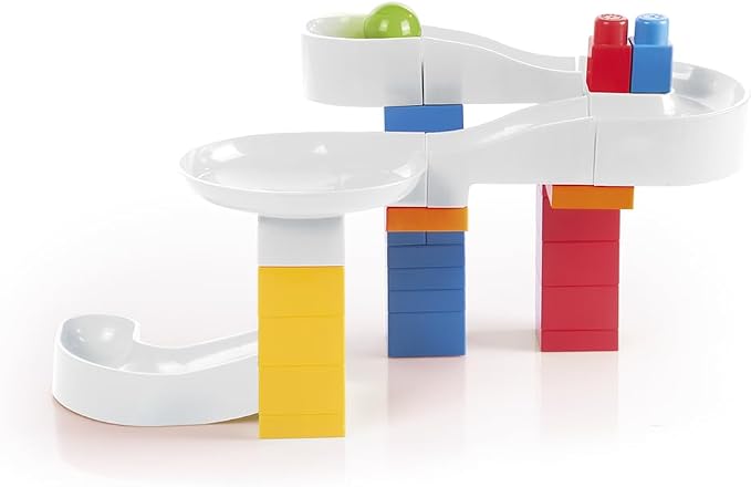 DOLU 41 Pcs Marble Run Big Tube Ball Tower with Building Blocks Playset for Learning Game Play, Educational Toys for Kids and Toddlers Age 12+ Months
