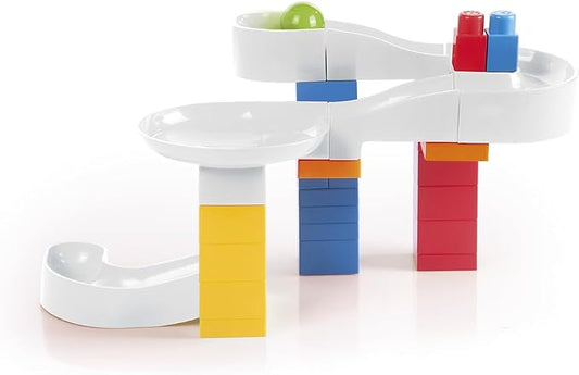 DOLU 41 Pcs Marble Run Big Tube Ball Tower with Building Blocks Playset for Learning Game Play, Educational Toys for Kids and Toddlers Age 12+ Months