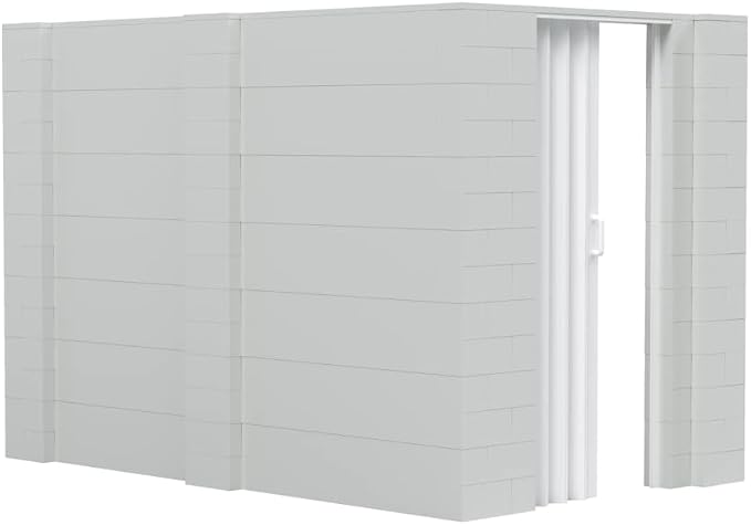 EverBlock 6’ x 10’ x 7’ L-Shaped Wall Kit with Accordion Door | 3’ x 7’ Doorway | Modular Building Blocks | Wall Display | Room Divider & Partition | Reusable | Indoor & Outdoor Use