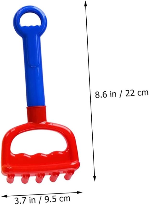 MERRYHAPY 3pcs Beach Rake Lightweight Plastic Sand Tools for Outdoor Blue Colors Box for Ages