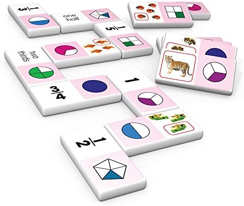 Junior Learning JL485 Fraction Dominoes, Multi 7.8 H x 4.7 L x 1.5 W