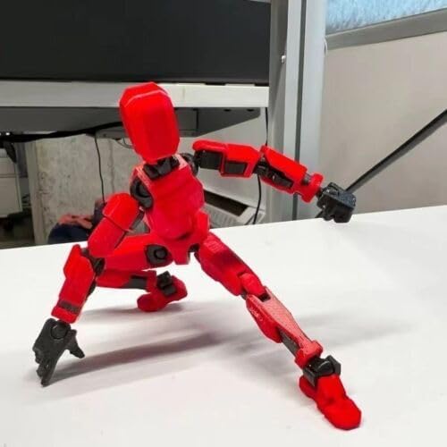 Rugwun Assembly Completed-Titan 13 Action Figure, Upgrade T-Robot 13 Action Figures, New Dummy Robot 13, 3D Printed Multi Action Figure Set,Creative Gifts for Children Adults (Red)
